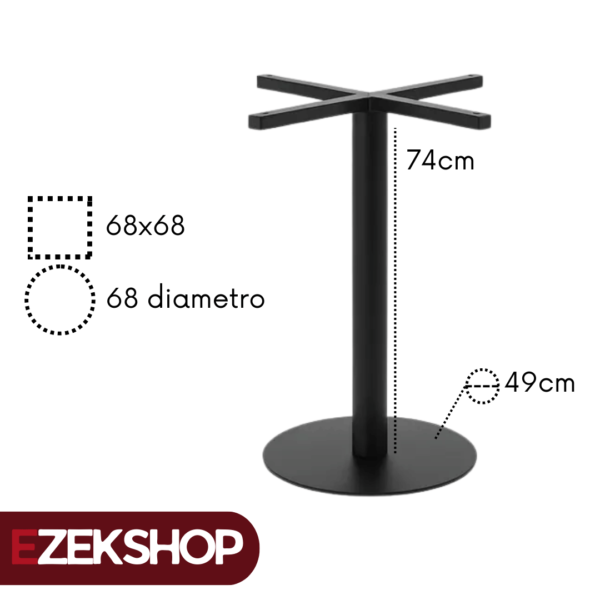 Mesa comercial base de hierro resistente