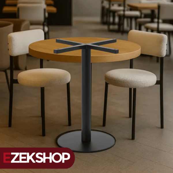 Mesa comercial base de hierro resistente