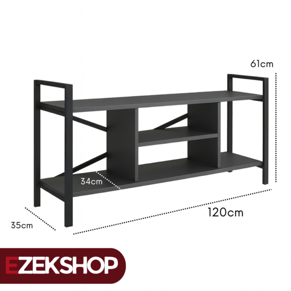 28 Rack de TV de hierro y madera