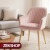 Silla Tapizada Velvet Rosa – Patas Metálicas Doradas