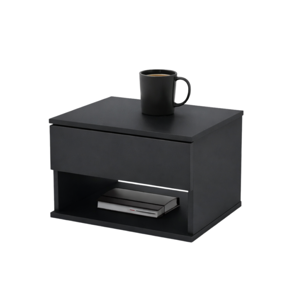 44 Mesita de luz flotante (Negro/Blanco)